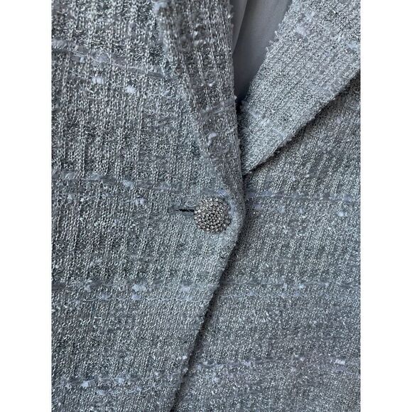 St. John Evening Silver Metallic Knit Shift Dress & Match Blazer Size 8 - Picture 3 of 8